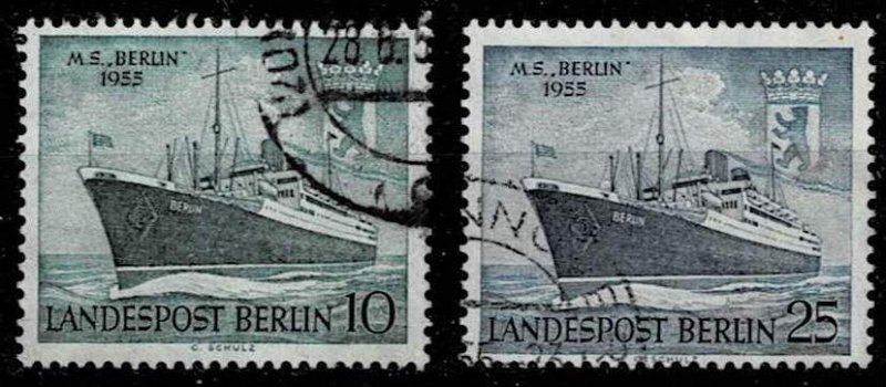 Berlin 1955,Sc.#9N113-114 used M.S. Berlin, formerly Gripsholm