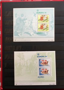 COLLECTION OF EUROPA STAMPS FR DIFFERENT COUNTRIES IN AN ALBUM PLUS ELVIS SHEET