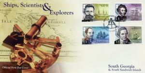 South Georgia & Sandwich Isl 2015 FDC Ships Scientists Explorers 3 Covers Stamps