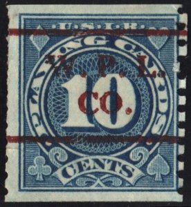 SC#RF20 10¢ Playing Card Stamp: Precancelled W.P.L.Co. (1926) Used