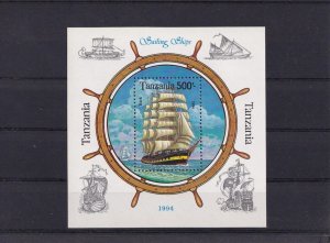 SA15a Tanzania 1994 Sailing Ships mint minisheet