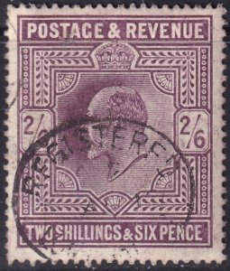 Great Britain 1902 Sc 139e used registered cancel