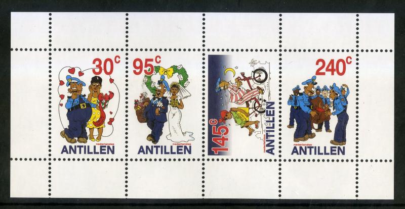 NETHERLANDS ANTILLES 1012 MNH STRIP/4 SCV $7.50 BIN $4.50 POSTAL WORKERS