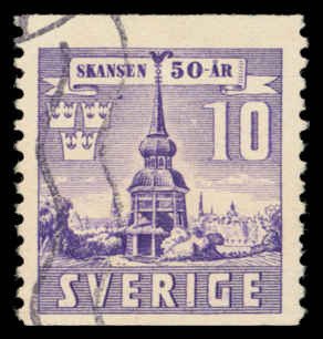 SWEDEN Sc 320 F-VF/USED - 1940 10o  View of Skansen
