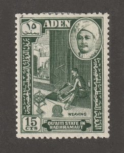 ADEN, stamp, scott#31,  mint, hinged,  15 cents, weaving