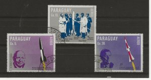 Thematic Stamps Space - PARAGUAY 1983 GERMAN ASTRONAUTS 3v used