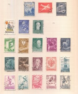 Austria 1947/59 Airs Costumes Artists Birds Used on 13 Pages (Apx 170) AB832