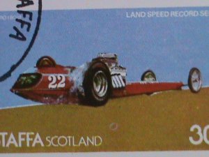 ​STAFFA-SCOTLAND-1977 FOMULA RACE CARS- CTO SHEET-VF -WITH FIRST DAY CANCEL