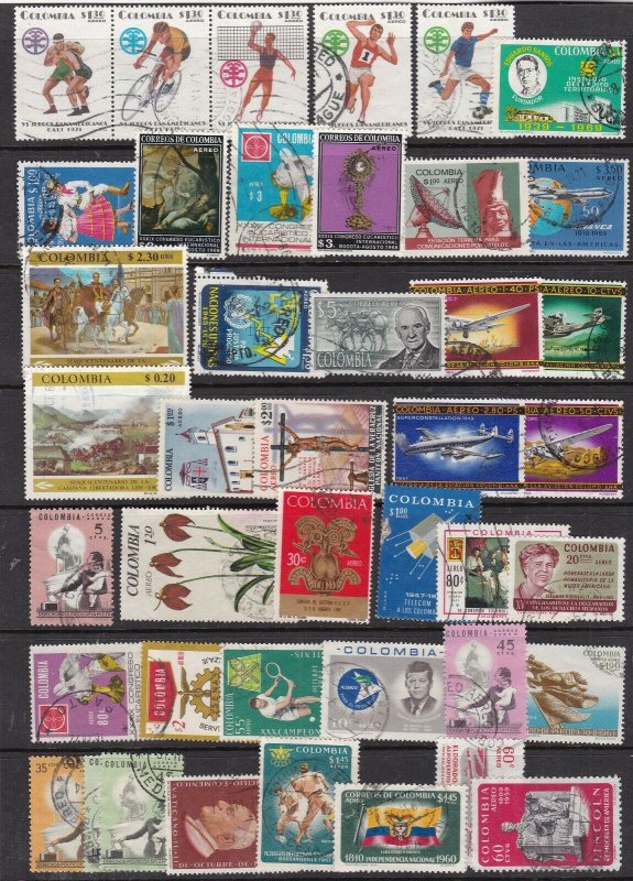 COLOMBIA  ^^^^^^BOB LARGE  x42  used   AIRPOSTS  lot ( TOPICALS)$$ @ha1391colo91