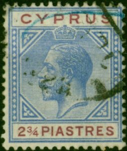 Cyprus 1922 2 3/4pi Blue & Purple SG94 Fine Used