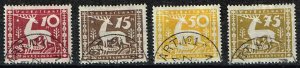 Wurttemberg 1920,Sc.#O53-4, 57-58 used Deer cv.€13,00