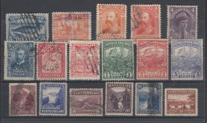 Newfoundland Sc 54/143 used 1887-1927 issues, 17 different singles F-VF