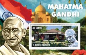 SAO TOME E PRINCIPE 2010 SHEET GANDHI NOBEL PRIZE st10407b