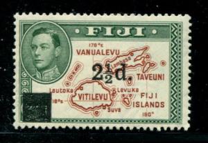 Fiji 136 MNH 1941 Map Surcharged