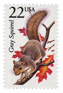 1987 22c Gray Squirrel, North American Wildlife Scott 2295 Mint F/VF NH