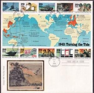 Scott #2765 WW2 1943  (05/31/1993) Colorano Silk FDC Washington DC