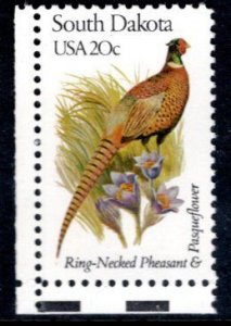 US 1993 MNH State Birds/Flowers South Dakota Ring-necked Pheasant/Pasqueflower
