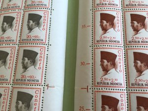 Indonesia 1964 Two Sukarno mint never hinged full stamps sheets folded R24876