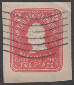 SC#U386 2¢ Washington Cut Square (1903) Used