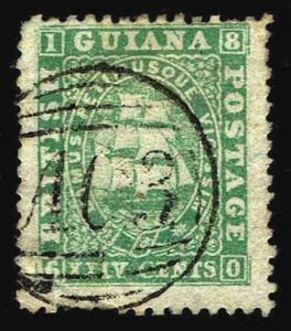 1862-65 British Guiana #33E Seal of the Colony - Used - F/VF - CV$65.00 (E#3023)