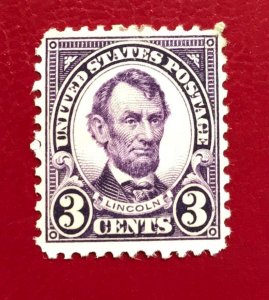 1929 US Sc 661 unused Lincoln 11x10 1/2 Cv17.50 Lot 5940