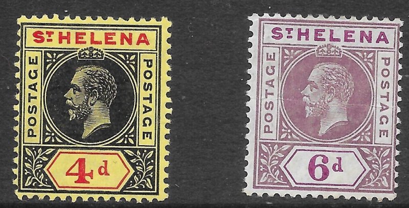 ST.HELENA SG85/6 1913 DEFINITIVE SET OF STAMPS MTD MINT