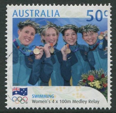 AUSTRALIAN GOLD MEDALIST ATHENS 2004 - 50c WOMEN'S 4 x 100m MEDLAY RELAY - USED