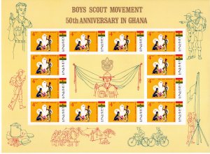 Ghana 1967 MNH Sc 308-10 IMPERFORATES sheetlet of 12