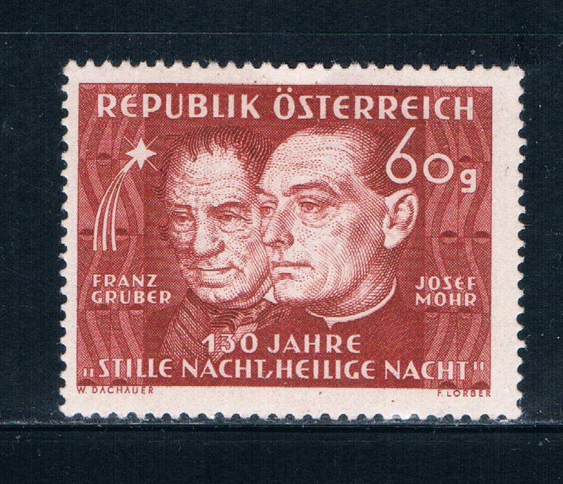 Austria 558 MLH Composers Gruber and Mohr 1948 (A0239)