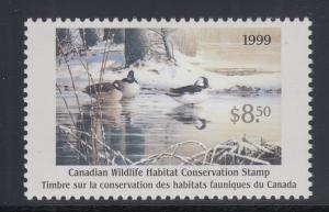 Canada Uni FWH15 MNH. 1999 $8.50 Bufflehead Ducks, Hunting Permit Stamp, VF