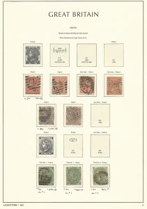 Great Britain Stamp Collection on Lighthouse Page 1862-64, #34, 39, 42 SCV $1860