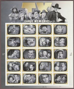 4414 Early TV Memories Pane of 20 MNH