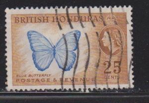 BRITISH HONDURAS Scott # 151 Used  - QEII & Butterfly