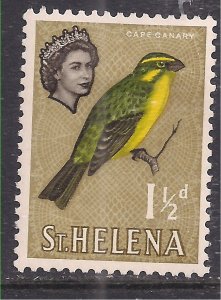 St Helena 1961 QE2 1 1/2d Yellow Canary SG 177 MM ( L518 )