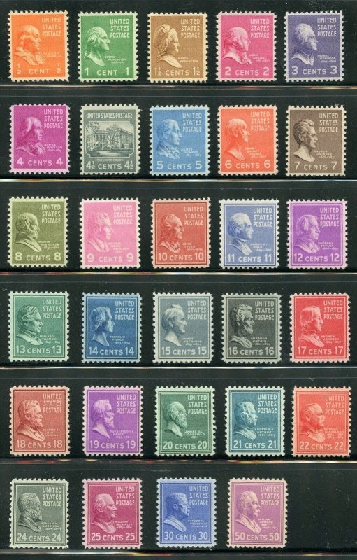 US Scott 803-831 Prexies Mint NH