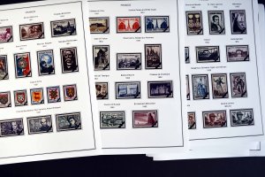 COLOR PRINTED FRANCE 1941-1965 STAMP ALBUM PAGES (55 illustrated pages)