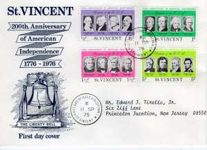 ST VINCENT  1975 The 200th Anniversary of American Revolution  FDC13829