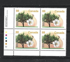 CANADA - 1994 WESTCOT APRICOT LOWER LEFT PLATE BLOCK - SCOTT 1373ii - MNH