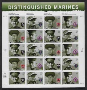 Catalog # 3961 64  Sheet of 20 Stamps Distinguished Marines Chesty Puller etc.