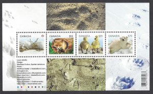 Canada #2424 MNH ss, Juvenile wildlife, issued 2011