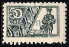 1911 Colombia Local Post City of Medellin 50 Centavos Postman Unused