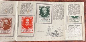 AMOCO 1936 “Stamp Album US Presidents” thru FDR Few missing NOT REAL STAMPS AB