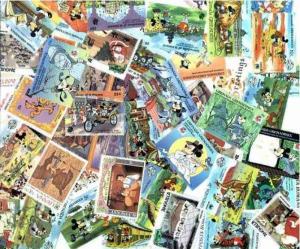 Disney Stamp Collection - 50 Different Stamps