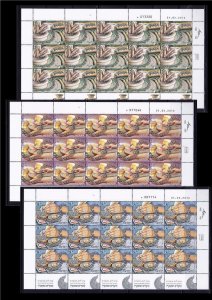 ISRAEL FESTIVALS 2016 YOM KIPPUR POEM 3 STAMP SHEETS JUDAICA POTTER GLAZIER MNH