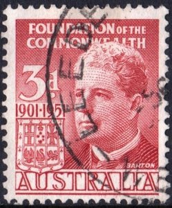 Australia SC#240 3d Edmund Barton: 1849-1920 Single (1951) Used