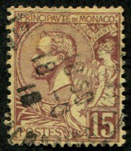 Monaco SC#18 Prince Albert I, 15c, cancelled