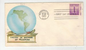 1940 PRE WW2 PATRIOTIC FDC NATIONAL DEFENSE SERIES 901 LIBERTY TORCH Staehle