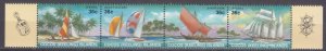 1987 Cocos Islands 166-169strip Ships with sails 5,50 €