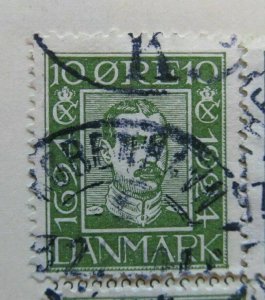 1924 A6P22#57 Denmark Anniv Danish Postal Service 10th Used-