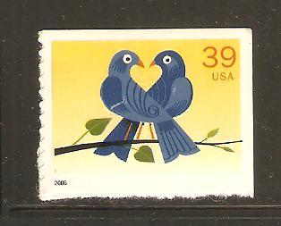 #4029 Lovebirds 39c single Mint NH